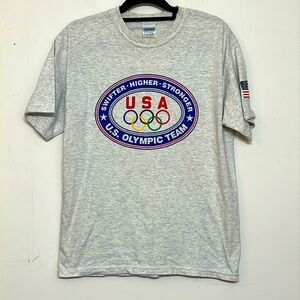 🌞 Gildan activewear ultra cotton heavyweight USA Olymplc Team Heather gray M